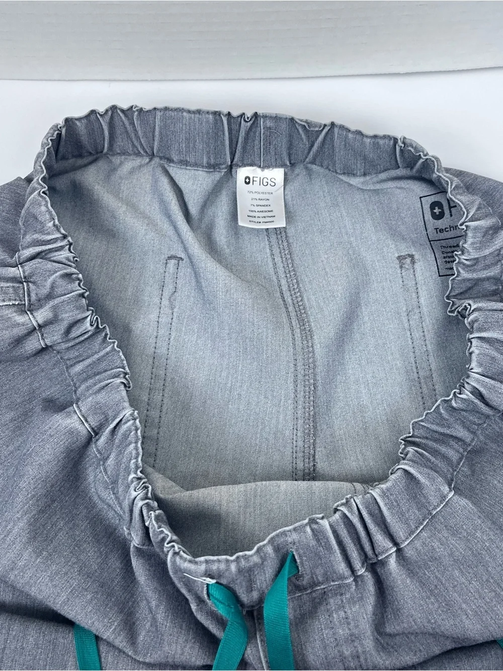 Figs Men's Technical Collection Pisco Graphite Drawstring Scrub Pants Size M